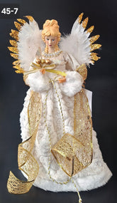 Înger decorativ auriu vârf de brad Crăciun - 44cm